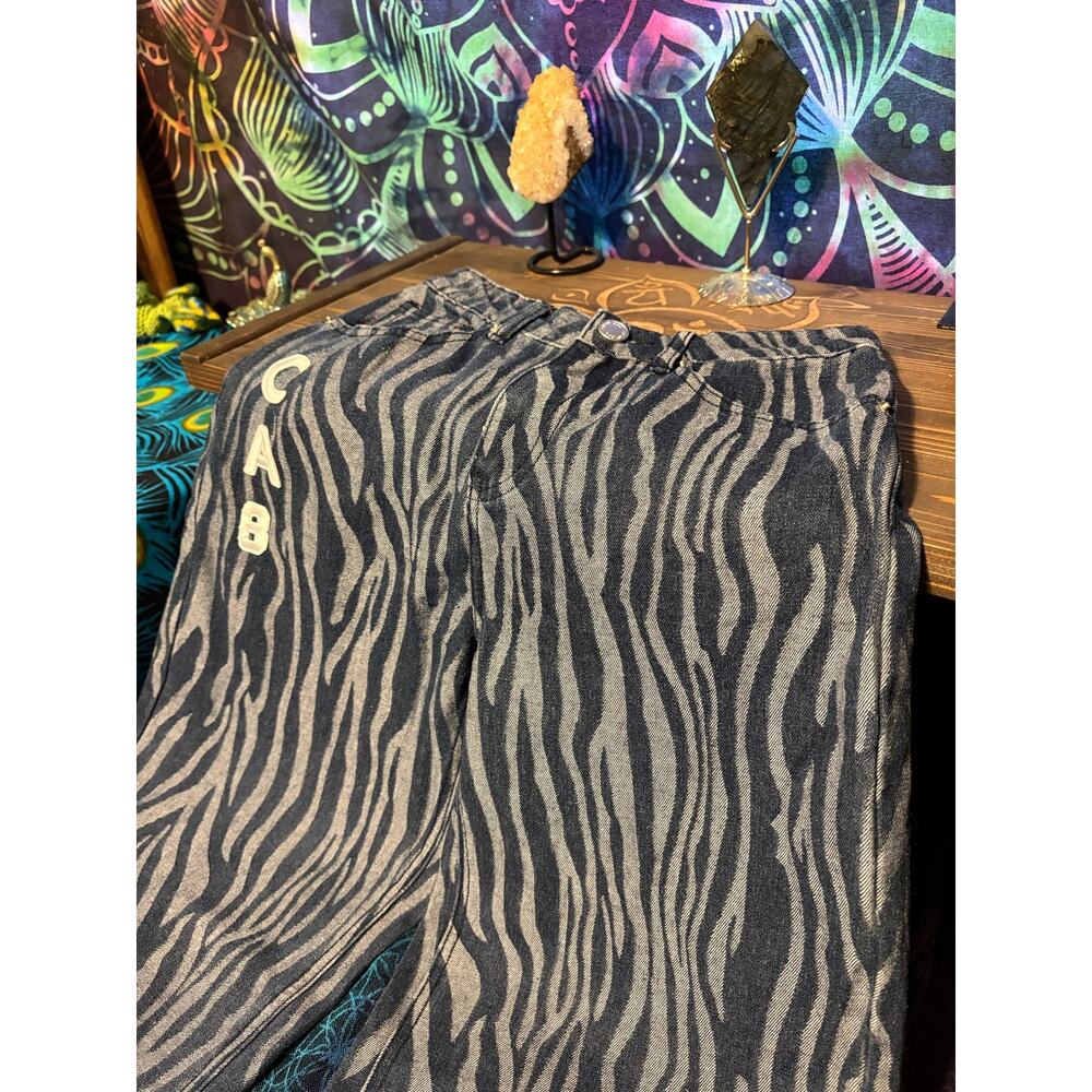 Nasty gal wide leg zebra print jeans - Picture 2 of 8